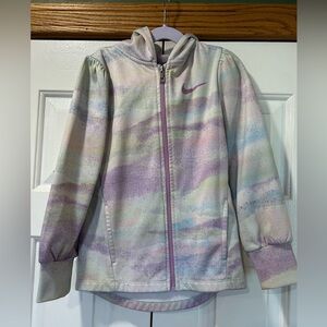 Nike Girls' Pastel Tie-Dye Hooded Zip Jacket - Purple Pink Blue